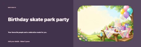 Birthday skate park party banner template