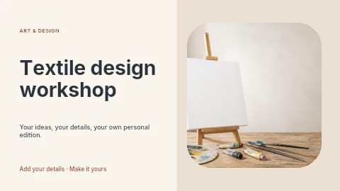 Textile design workshop youtube thumbnail template