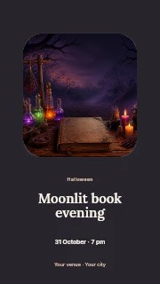 Moonlit book evening instagram story template · Picture window