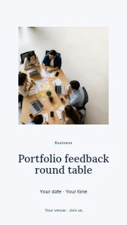 Portfolio feedback round table instagram story template · Picture window