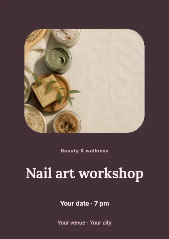 Nail art workshop flyer template