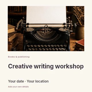 Vintage typewriter with blank paper in Creative writing workshop · Gallery editorial