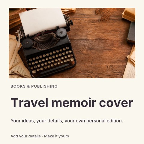 Travel memoir cover social media post template