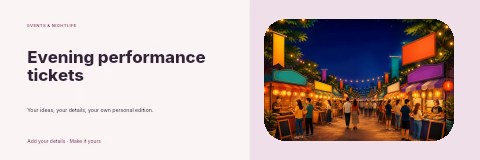 Evening performance tickets banner template