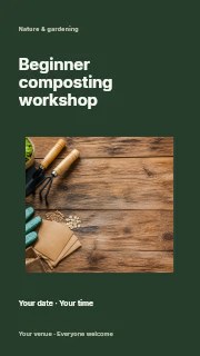 Beginner composting workshop instagram story template · Modern programme