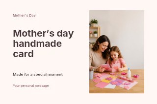 Mother’s Day handmade card postcard template · Horizontal photo dialogue