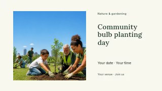 Community bulb planting day youtube thumbnail template · Horizontal photo dialogue