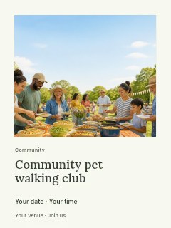 Community pet walking club poster template · Gallery editorial