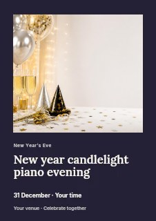 New Year candlelight piano evening flyer template · Gallery editorial