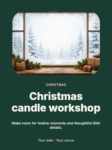 Christmas candle workshop poster template