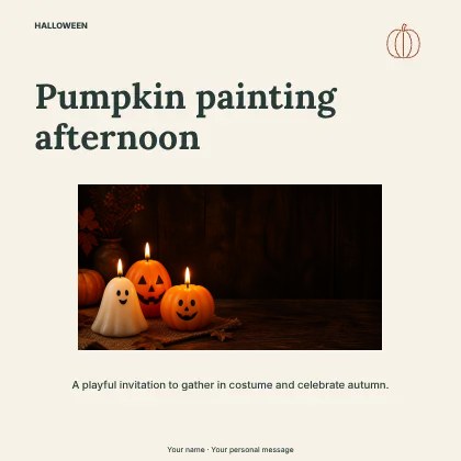 Pumpkin painting afternoon · Spotlight social media post template