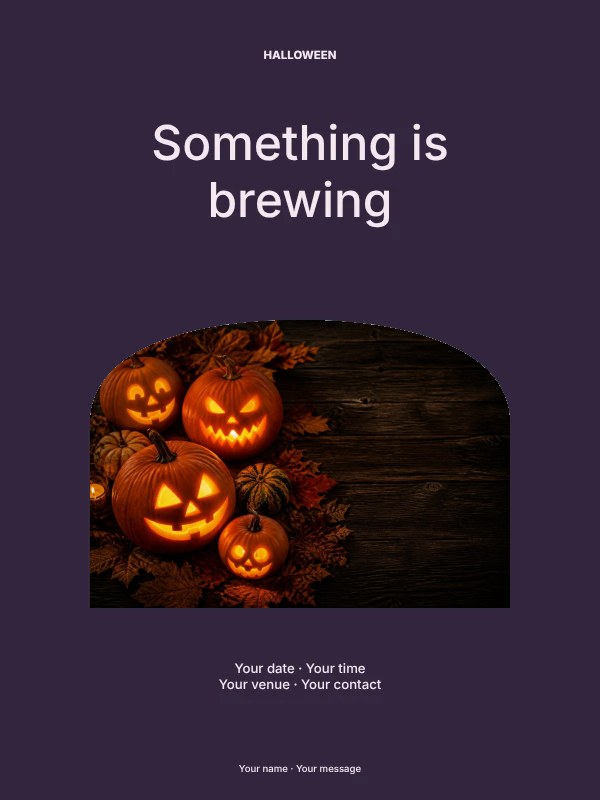 Witches supper photo layout poster template