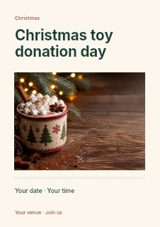 Christmas toy donation day flyer template · Title & photograph