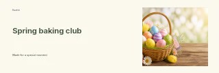 Spring baking club banner template · Horizontal photo dialogue