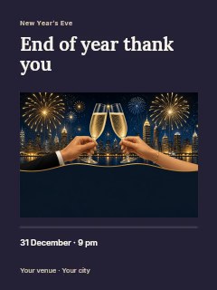 End of year thank you greeting card template · Title & photograph