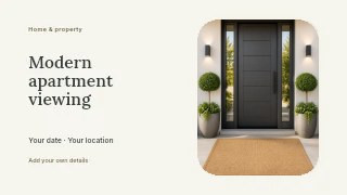 Modern apartment viewing youtube thumbnail template · Horizontal photo dialogue
