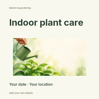 Indoor plant care social media post template · Modern programme