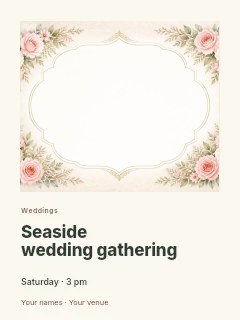 Seaside wedding gathering · Gallery editorial