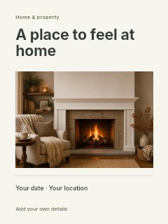 Cozy armchair by lit fireplace in Home photo showcase · Title & photograph