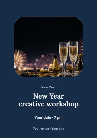 New Year creative workshop flyer template