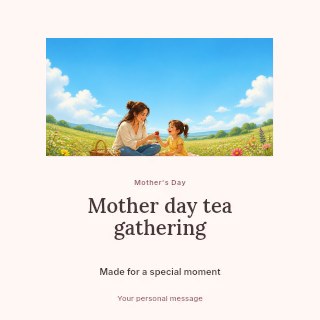 Mother Day tea gathering social media post template · Picture window