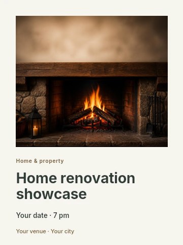 Home renovation showcase invitation template