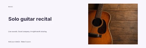 Solo guitar recital banner template