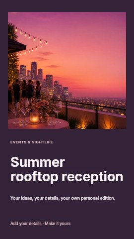 Summer rooftop reception instagram story template