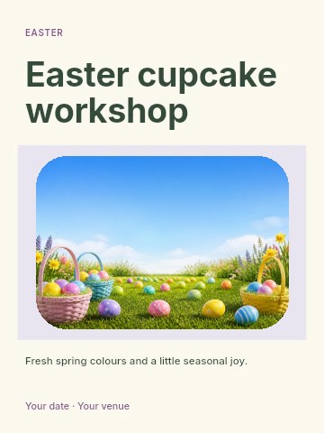 Easter cupcake workshop invitation template