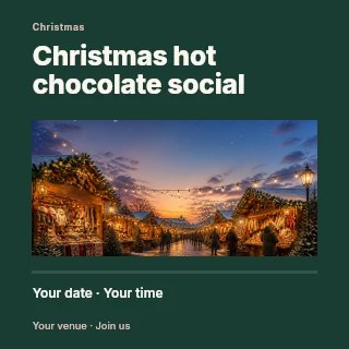 Christmas hot chocolate social social media post template · Title & photograph