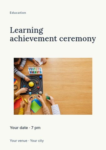 Learning achievement ceremony flyer template