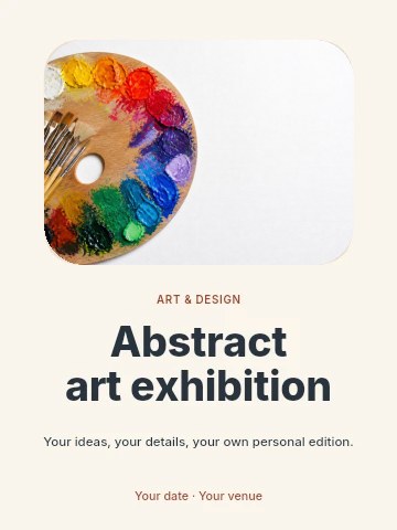 Abstract art exhibition invitation template
