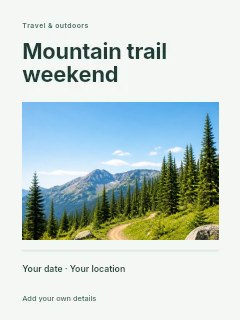 Mountain Trail Through Pine Forest in Mountain trail weekend · Title & photograph