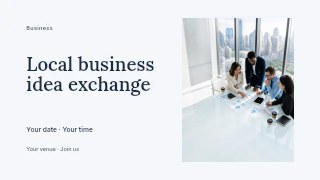 Local business idea exchange youtube thumbnail template · Horizontal photo dialogue