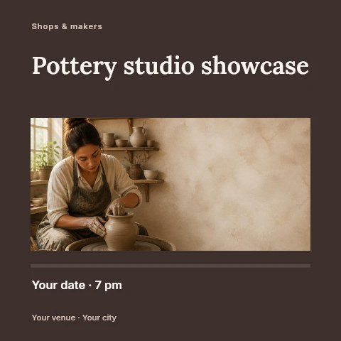 Pottery studio showcase social media post template