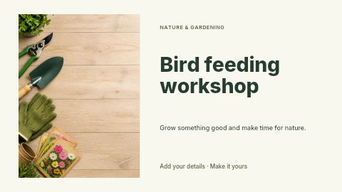 Bird feeding workshop youtube thumbnail template
