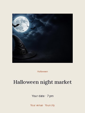 Halloween night market invitation template invitation template