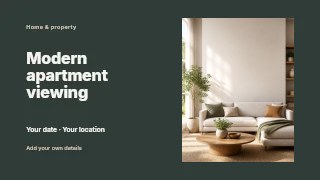 Modern apartment viewing presentation cover template · Horizontal photo dialogue