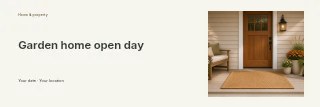Garden home open day banner template · Horizontal photo dialogue