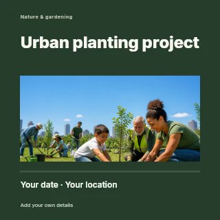 Urban planting project social media post template · Title & photograph