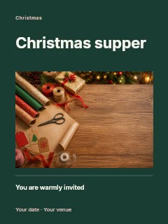 Christmas supper invitation template · Title & photograph