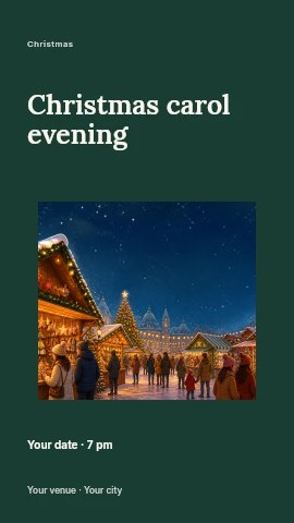 Christmas carol evening instagram story template