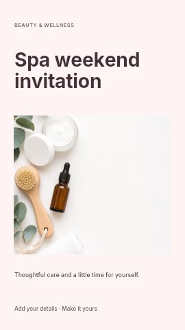 Spa weekend invitation instagram story template