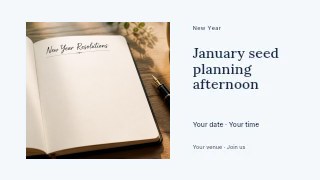 January seed planning afternoon youtube thumbnail template · Horizontal photo dialogue