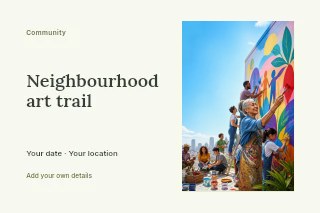 Neighbourhood art trail postcard template · Horizontal photo dialogue