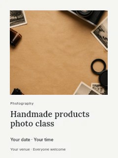 Handmade products photo class poster template · Gallery editorial