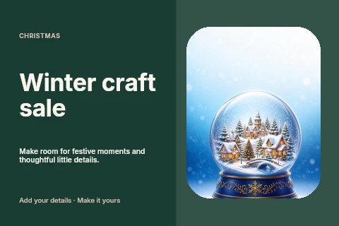 Winter craft sale postcard template
