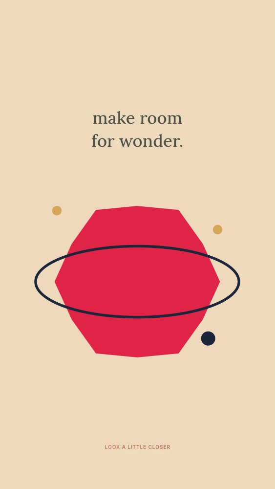 6-point inverted sparkle · orbit composition in Make room for wonder · Abstract wallpaper