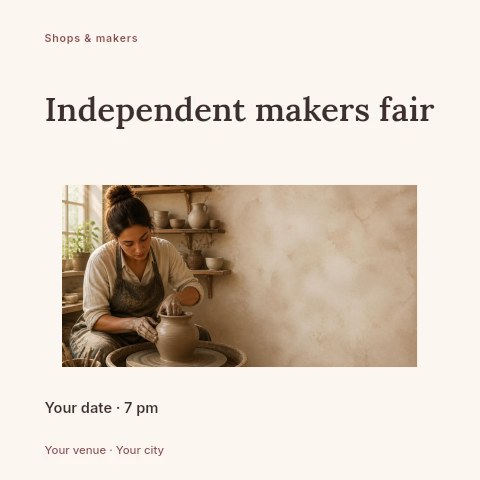 Independent makers fair social media post template