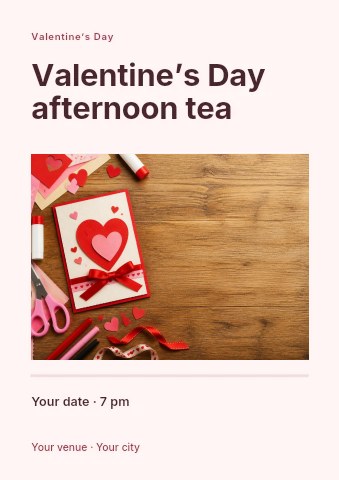 Valentine’s Day afternoon tea flyer template